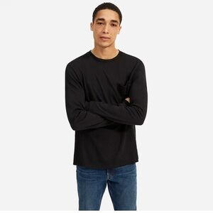 NWT Everlane The Organic Cotton Long-Sleeve Black Pocket Tee | Uniform